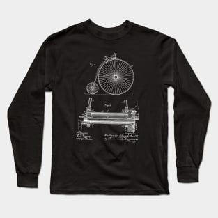 Bicycle Vintage Patent Hand Drawing Long Sleeve T-Shirt